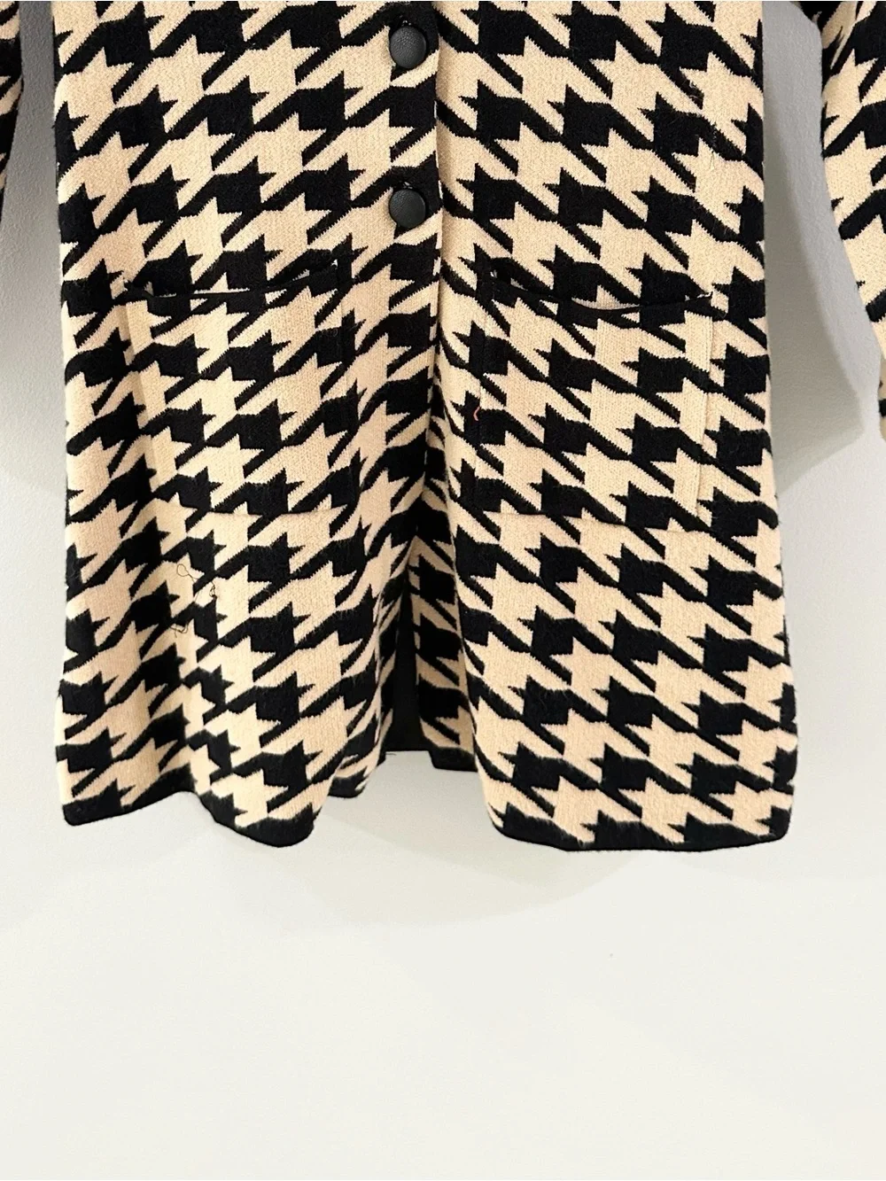 Tahari Girl’s Houndstooth Knit Jacket // Camel & Black // Small (5/6)